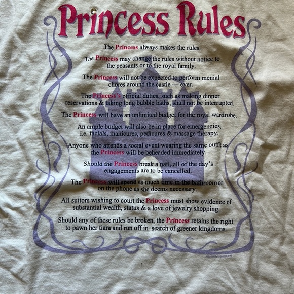 “Princess Rules” women’s size medium T-shirt - Picture 3 of 6